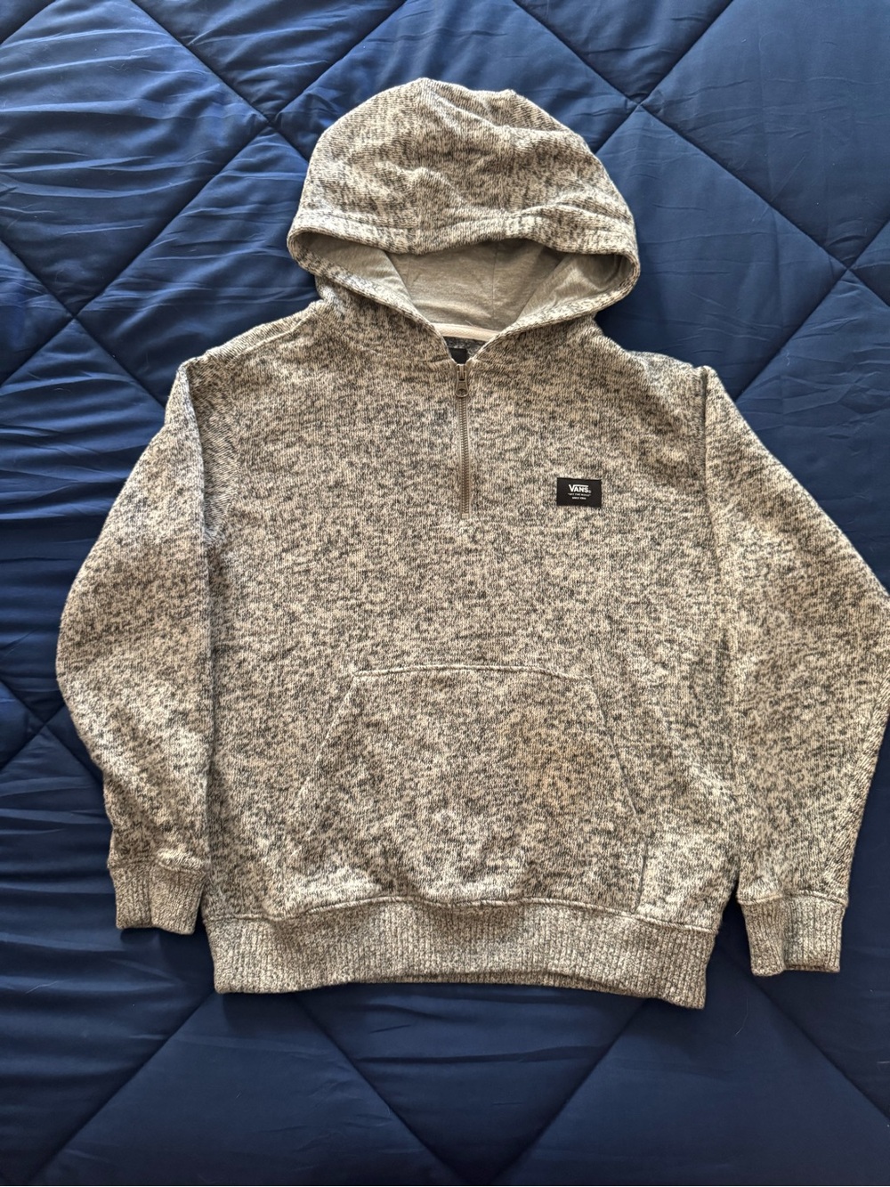 Vans Youth Marled Gray Knit Half-Zip Sweatshirt